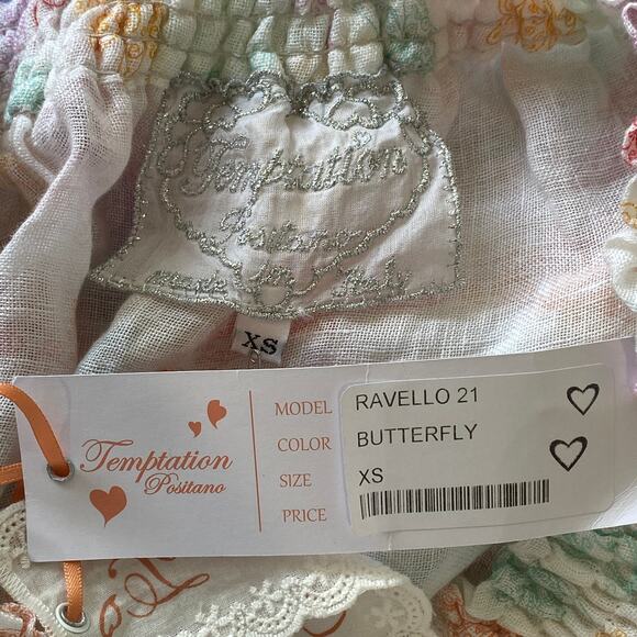 Temptation Positano Ravello Long Top Scala Mini Skirt Set Butterfly - Picture 8 of 9